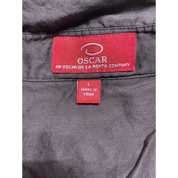 Oscar Oscar De La Renta Company Large Blouse Brown Sleeveless Ruffled Button Up - Picture 3 of 8